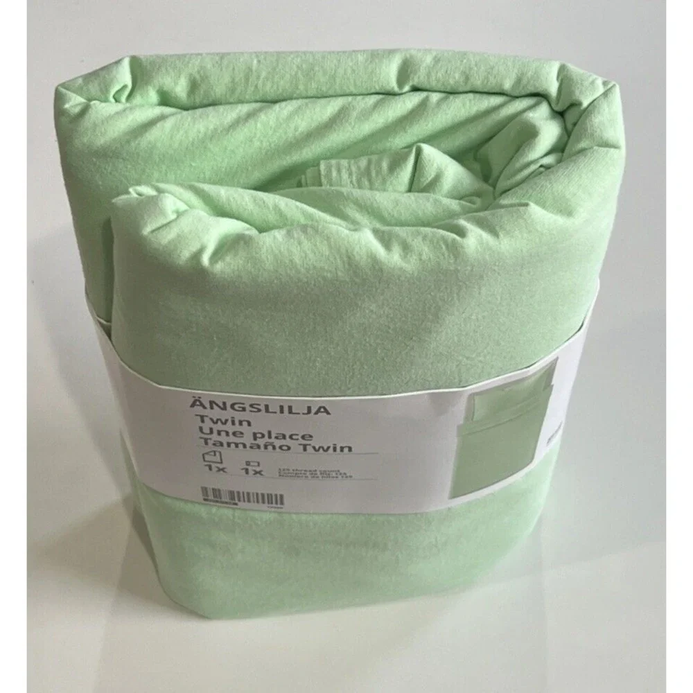 New IKEA ANGSLILJA Twin Duvet Cover with Pillowcase Light Green bed Set
